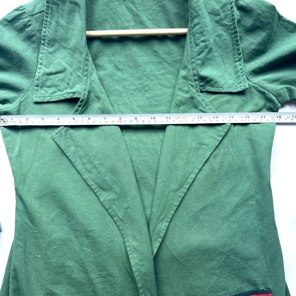 SASSAFRAS Women Longline Full Sleeve Green Shrug open jacket coat medium - Picture 3 of 8